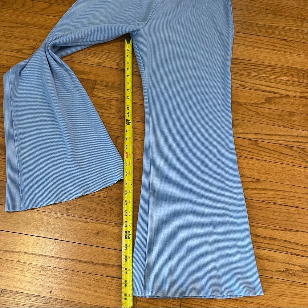 Sunnyside by Sundry Blue Waffle Knit Flare Lounge Pants Etra Large XL - Picture 5 of 10